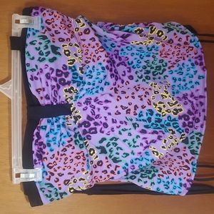 Vibrant leopard print swim top